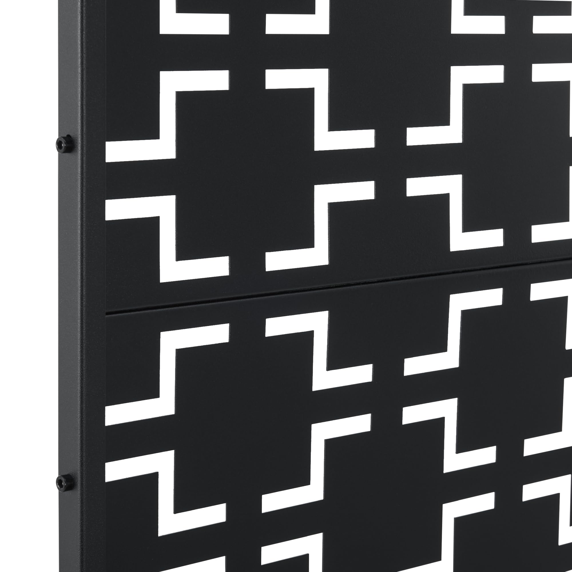 casa.pro Pannello Divisorio per Spazi Esterni Interni Frangivista Decorativo con Struttura Traforata Schermo Divisore in Acciaio 180 x 90 cm Nero