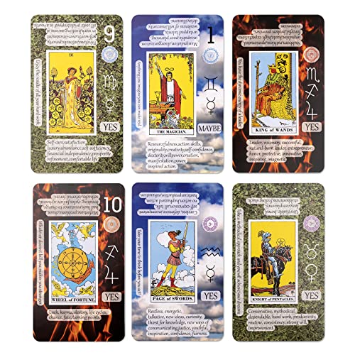 Tarot Cards with Meanings on Them, Tarot Cards for Beginner, Learning Tarot Cards Set, Tarot