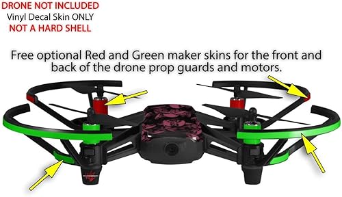 Miniatura 3 de Skin Wrap 2Pack para DJI Ryze Tello Drone calaveras confeti rosa dron no incluidas