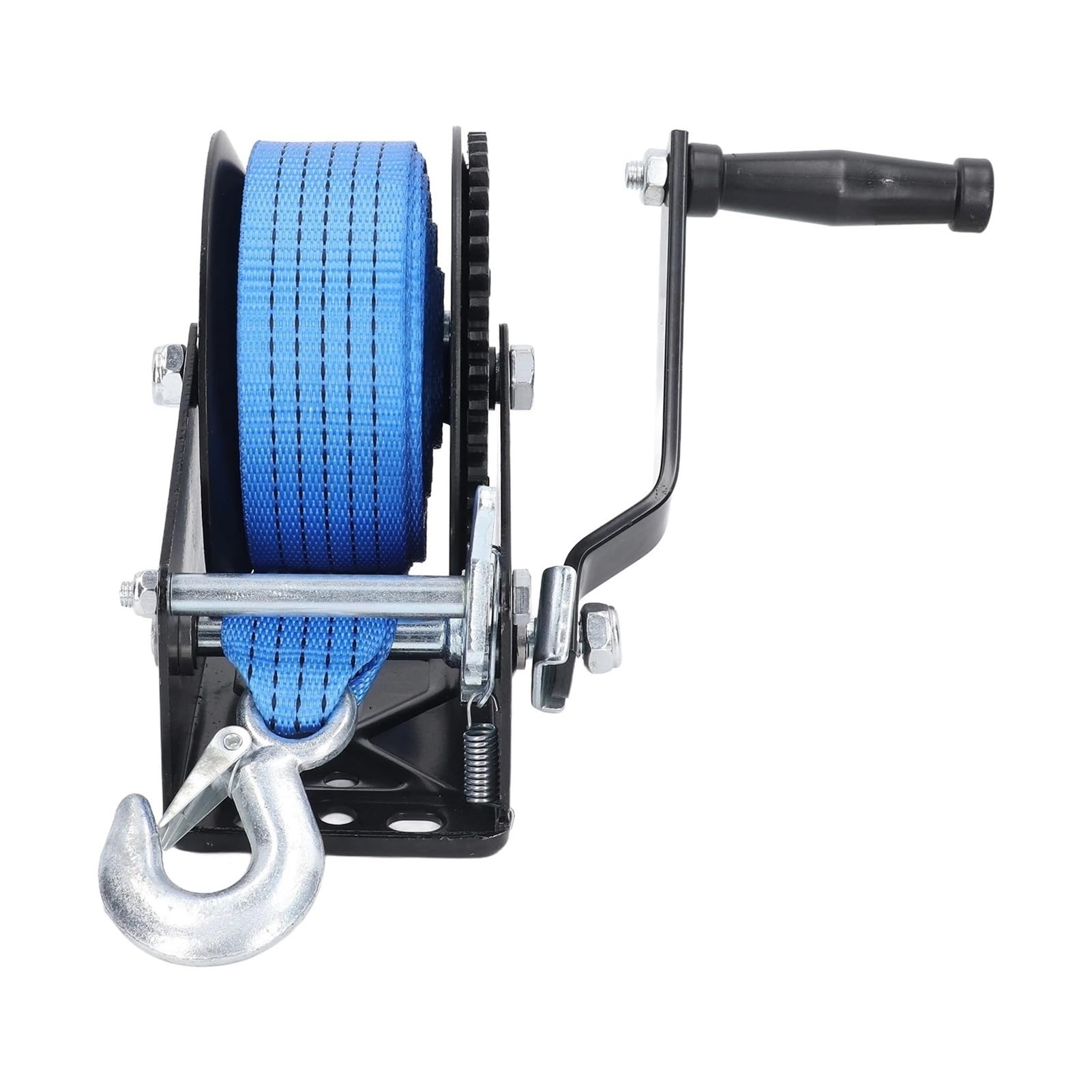 Verricello manuale – Manovella in lega di acciaio resistente con cinturino in nylon per sollevamento industriale, ATV, UTV, uso marittimo – soluzione durevole e affidabile