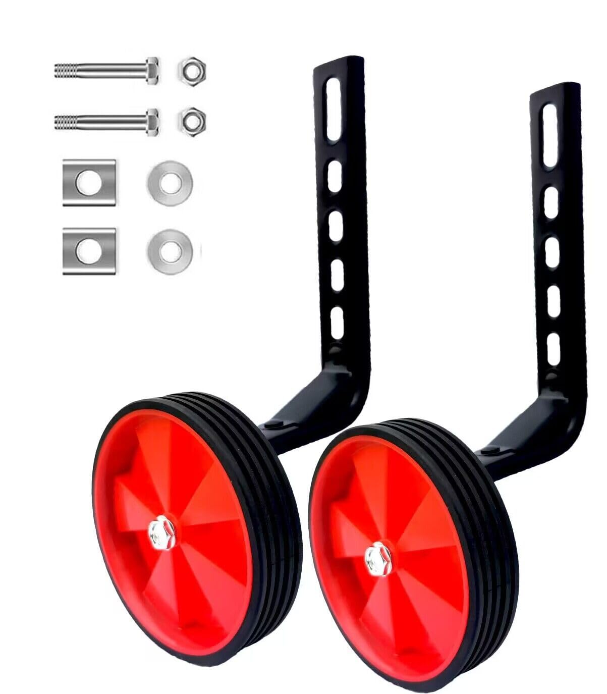 Photo 1 of Mehome Bicycle Training Wheels Heavy Duty Rear with Stabilizers Mounted Kit for kid's 12/14/ 16/18/ 20 inch bike Red1