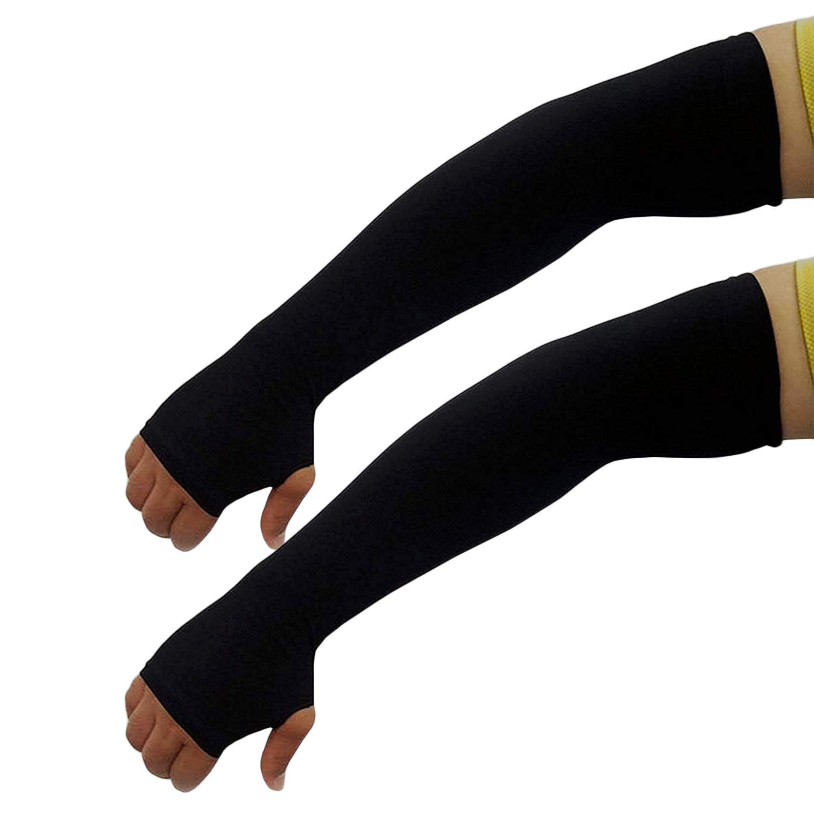 Cotson Women's Sports Arm Sleeves (Black, Pack of 1 Pair)