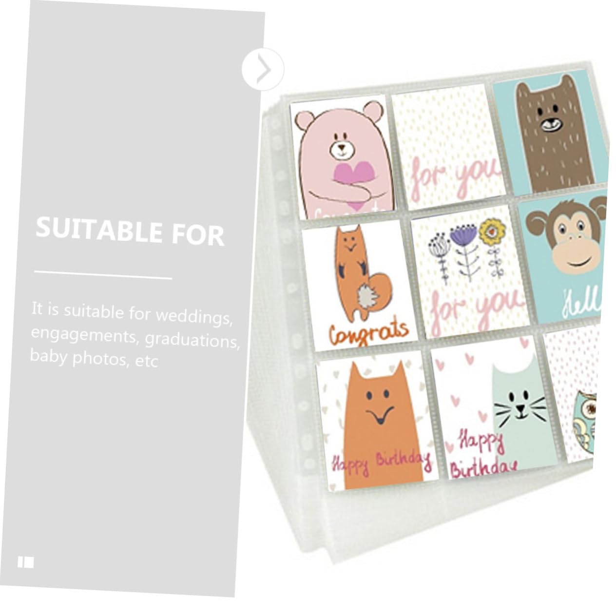 Happyyami 20Pcs Photo Sleeves Album Page Protectors for Postcard Storage for Id Credit and Present Cards Tear Resistant Design