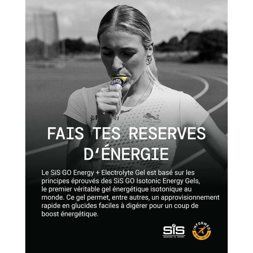 Gusto Raspberry Electrolyte Gel Sis avec électrolyte 60 ML Single Sport intégration sels minéraux (1X)