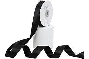 Appealingly Glossy Double-Faced Black Satin Ribbon Measuring 7/8 Inches in Width