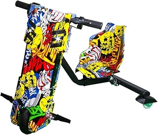 سكوتر دريفت BD-030C كهربائي للأطفال، بتصميم جولي روجر 36 فولت 3.6 امبير مع مجموعة أمان من دريم لاند، طبعة جوكر ملون