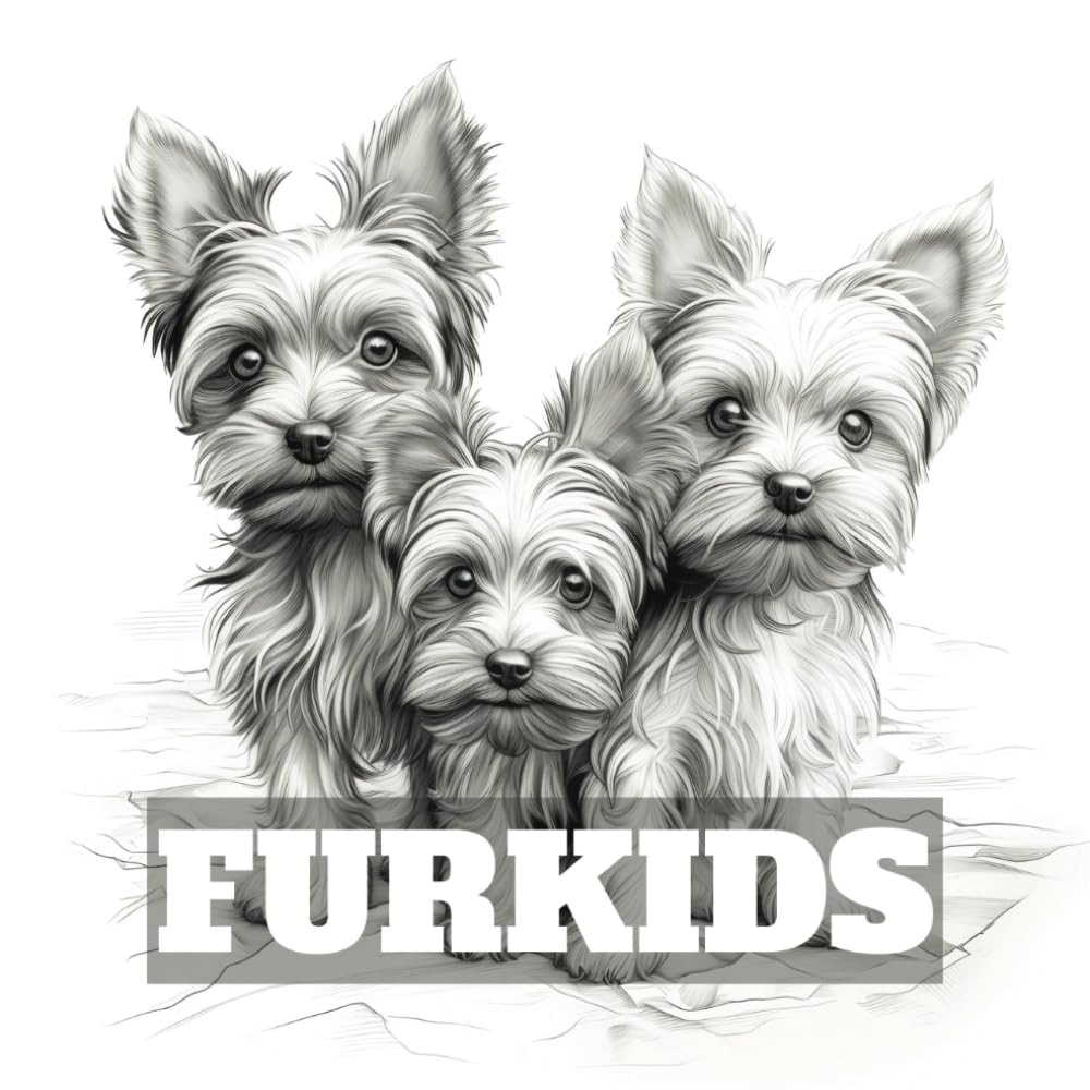 Furkids: Adorable Grayscale Puppy Coloring Book for Dog Lovers