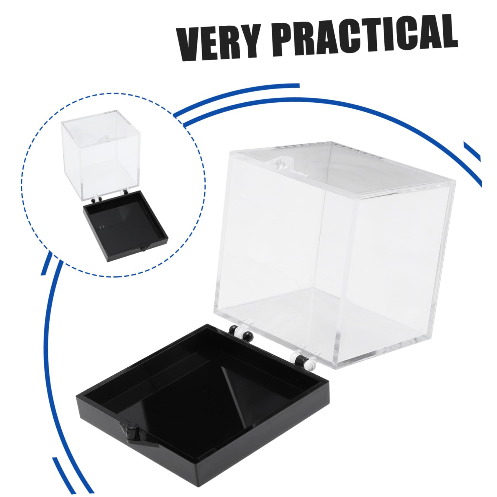 PRETYZOOM Boîte de Rangement Carrée Protection Optimale pour Spécimens Minéraux 8 Pcs en Plastique Transparent Résistante aux Chutes pour Collection et Exposition