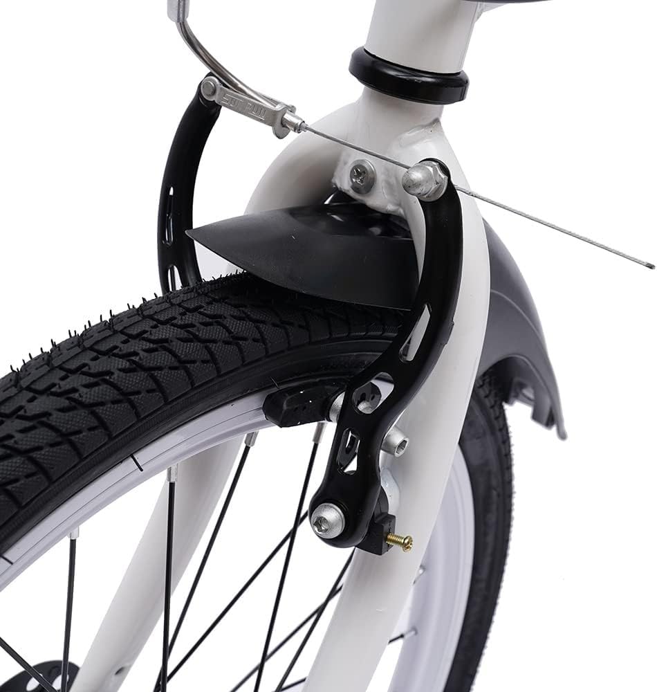 Vélo Vélo Pliant Adulte, Levier de Vitesses 7 Vitesses Vélo Pliant léger en Acier au Carbone Vélo Pliant de Ville Vélo Portable léger pour Femmes et Hommes A, 20 Pouces