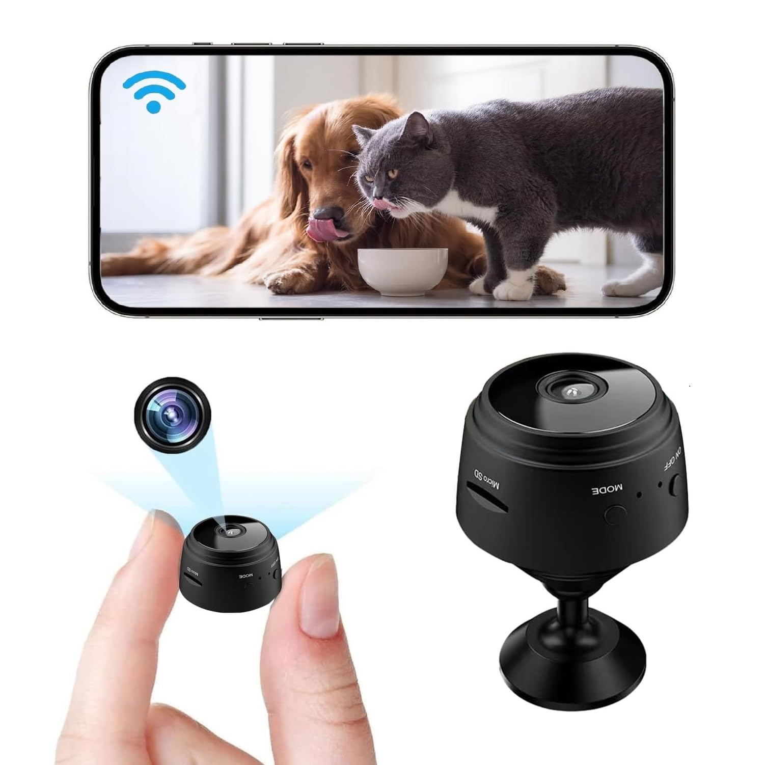 Hidden Camera Wireless, Mini Spy WiFi 1080P HD Camera for Home Security, APP Control Surveillance Camera Indoor Outdoor for Home, Car, Baby & Pet Monitoring, Secret Nanny Cam with Night Vision (1 PCS)