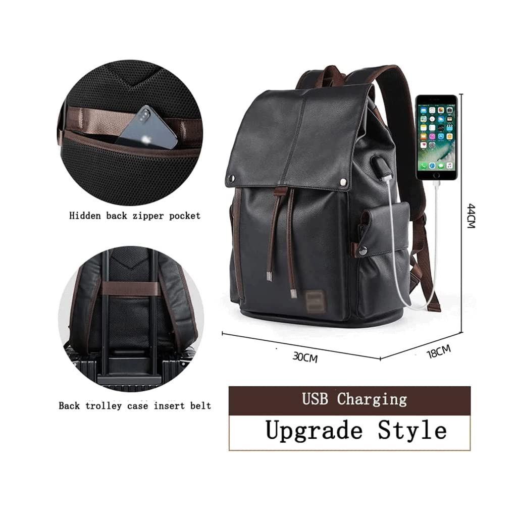 Skórzany plecak Leren Backpac 15/15.6 Inch Leren Laptop Rugzak Mode Casual Backpac Grote Capaciteit Dagrugzak Voor Mannen En Vrouwen Wysoka pojemność