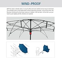 Vista 31 de SIEPASA Paraguas invertido invertido de 49/56 pulgadas, doble toldo extra grande, ventilado, resistente al viento, impermeable, paraguas de golf