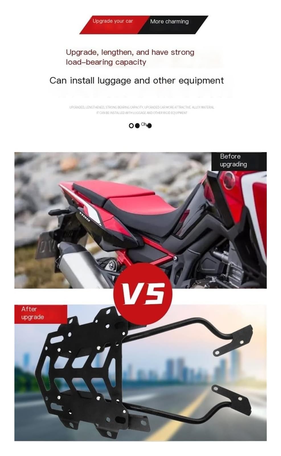 para CRF1100L 2020-2021 Estante Trasero De Acero Al Carbono Portaequipajes para Caja Trasera Todoterreno Modificada Portapacchi Moto