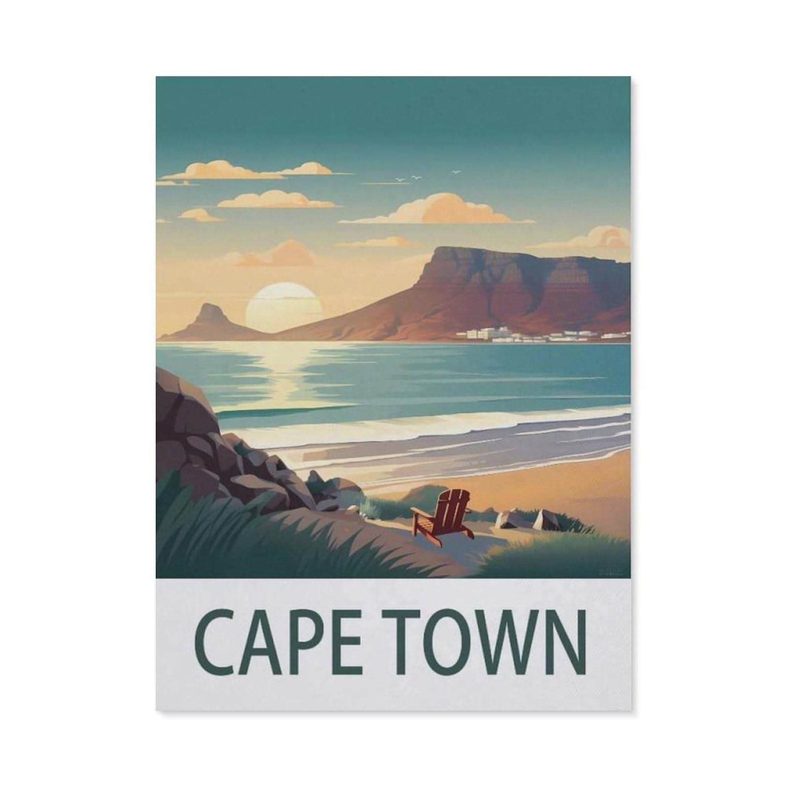 Cape Town，Vintage Tin Signs Funny Metel Decorative Signs - Retro Wall Decor Home Wall Signs(15x30cm）6x12 inch-ED48