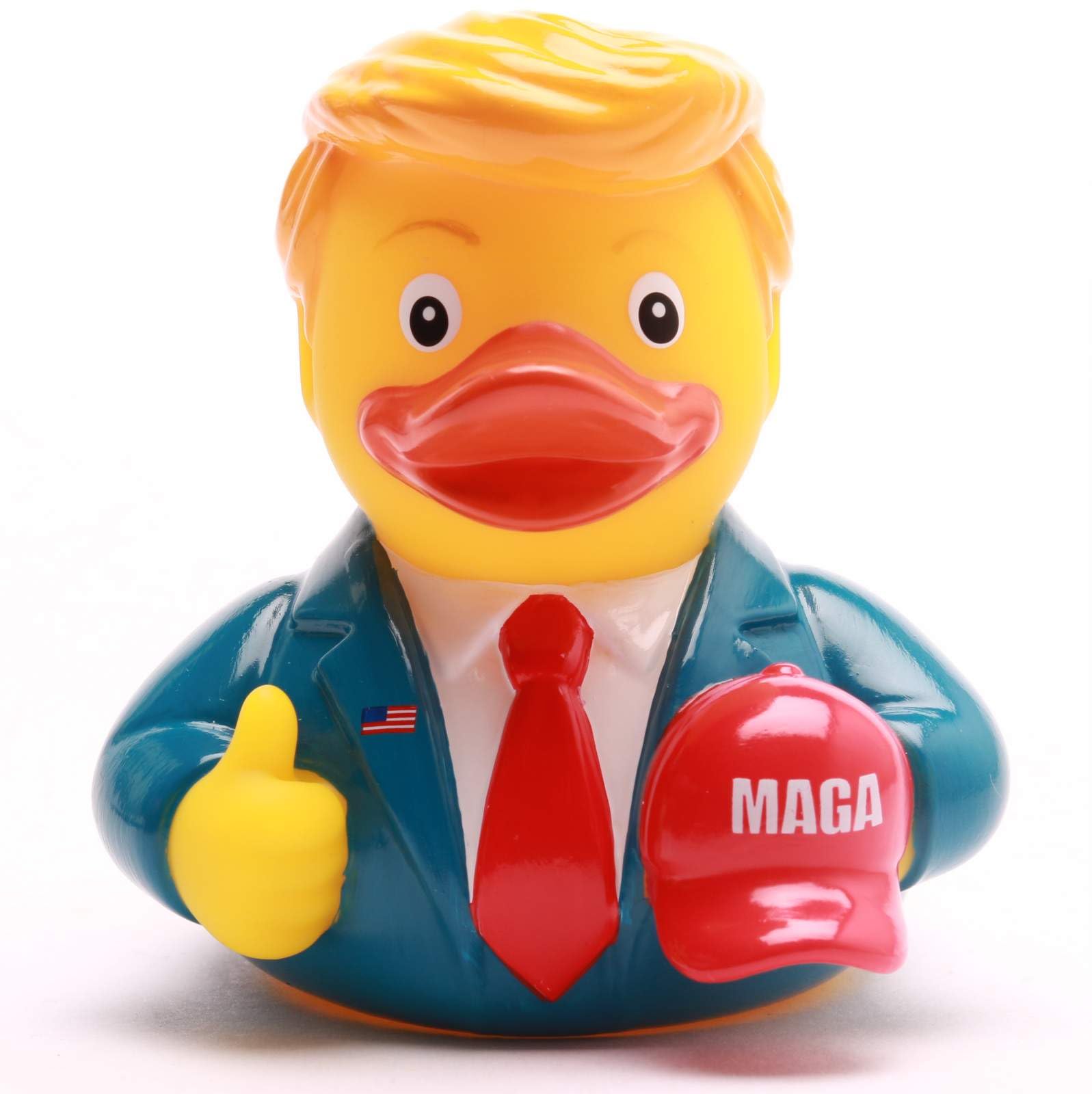Duckshop I President Bath Duck I Squeaky Duck I Squeaky Duck L: 8.5 cm I Gift for Poitik Fans I Gift for Collectors I