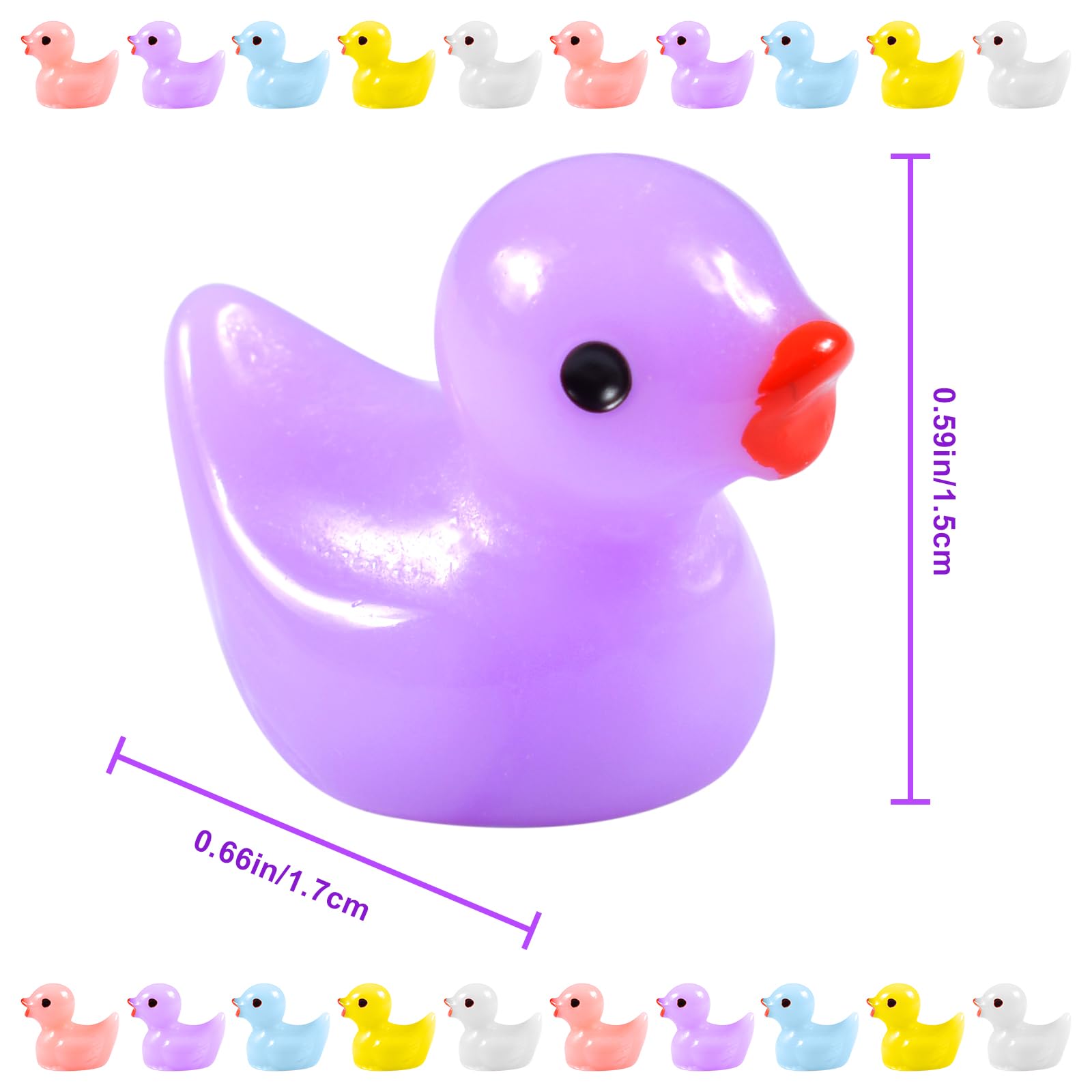 130 Stück Mini-Enten Aus Kunstharz – 13 Farben, Je Ca. 1,8 Cm, Für Deko, Spiel & Bastelprojekte