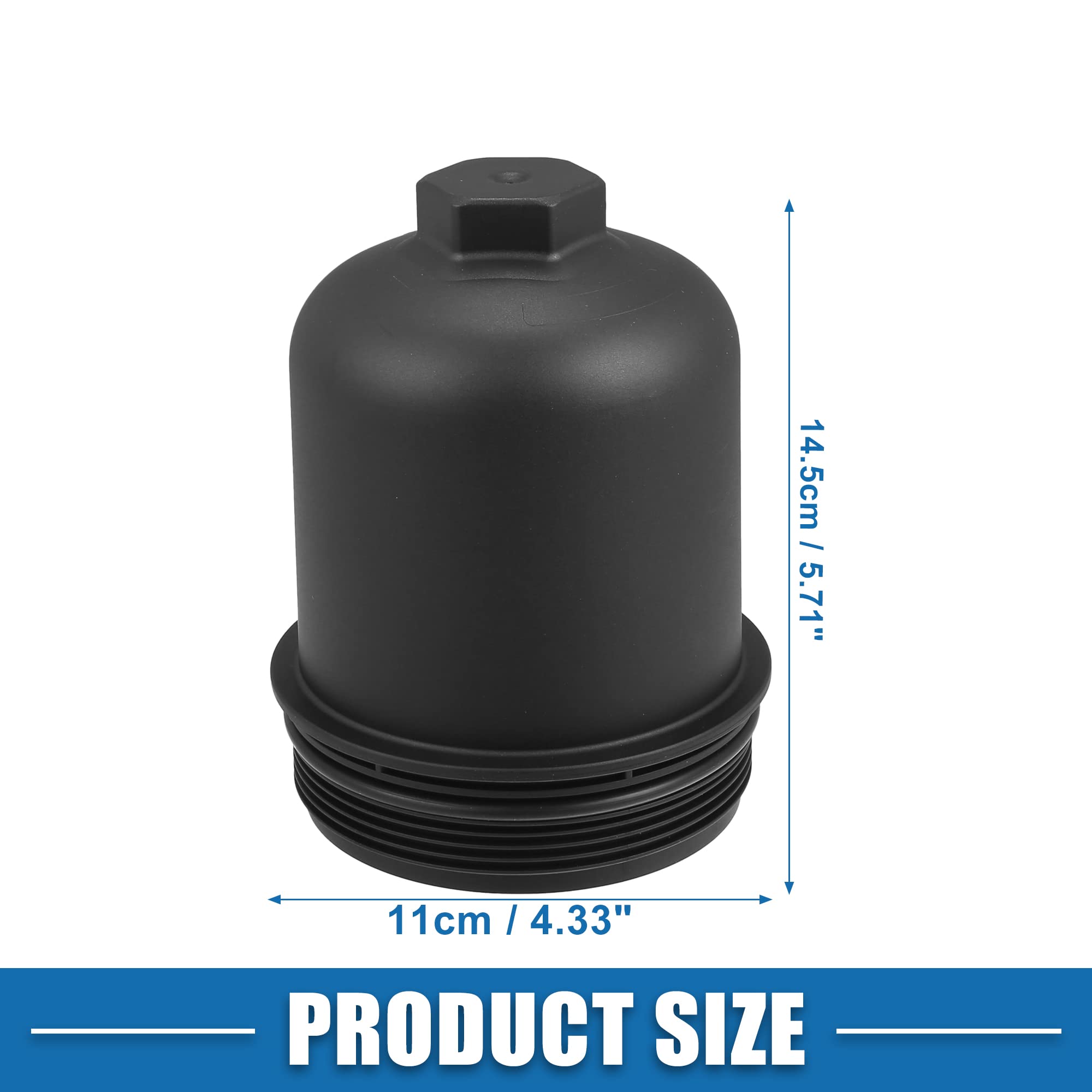 A ABSOPRO Tapa Carcasa Filtro Aceite Para Porsche Macan 15-18 1Pc | Negro, Plástico, 14.5X11Cm, Oe: 94610702275, Para Porsche Macan 3.0L