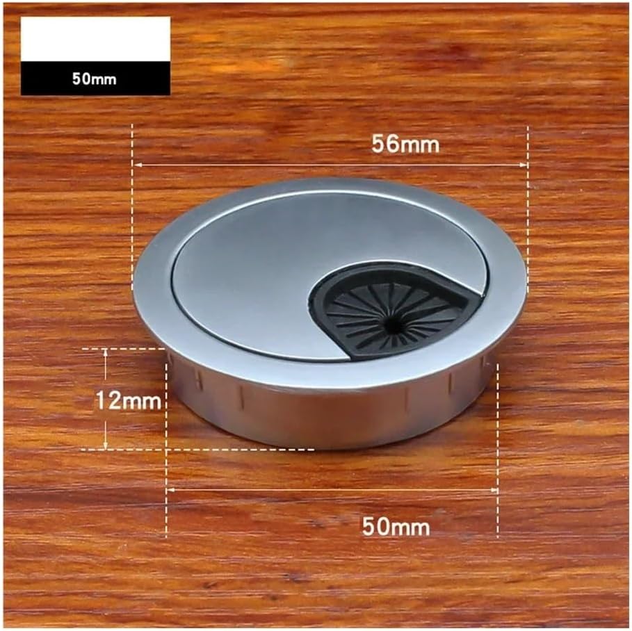 Desk Cable Grommets, Tidies Port Hole Covers, 2pcs Hide Wires Conduit Plug Pass Cover Tidy Grommet Table Gland Outlet Computer Organizer Line Box Office Decor(Black,60mm)