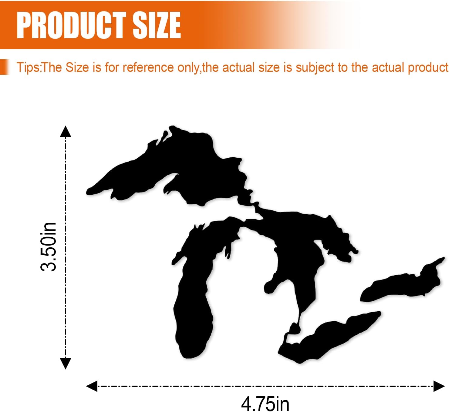 Great Lakes Michigan Car Sticker Decal, Black image 2