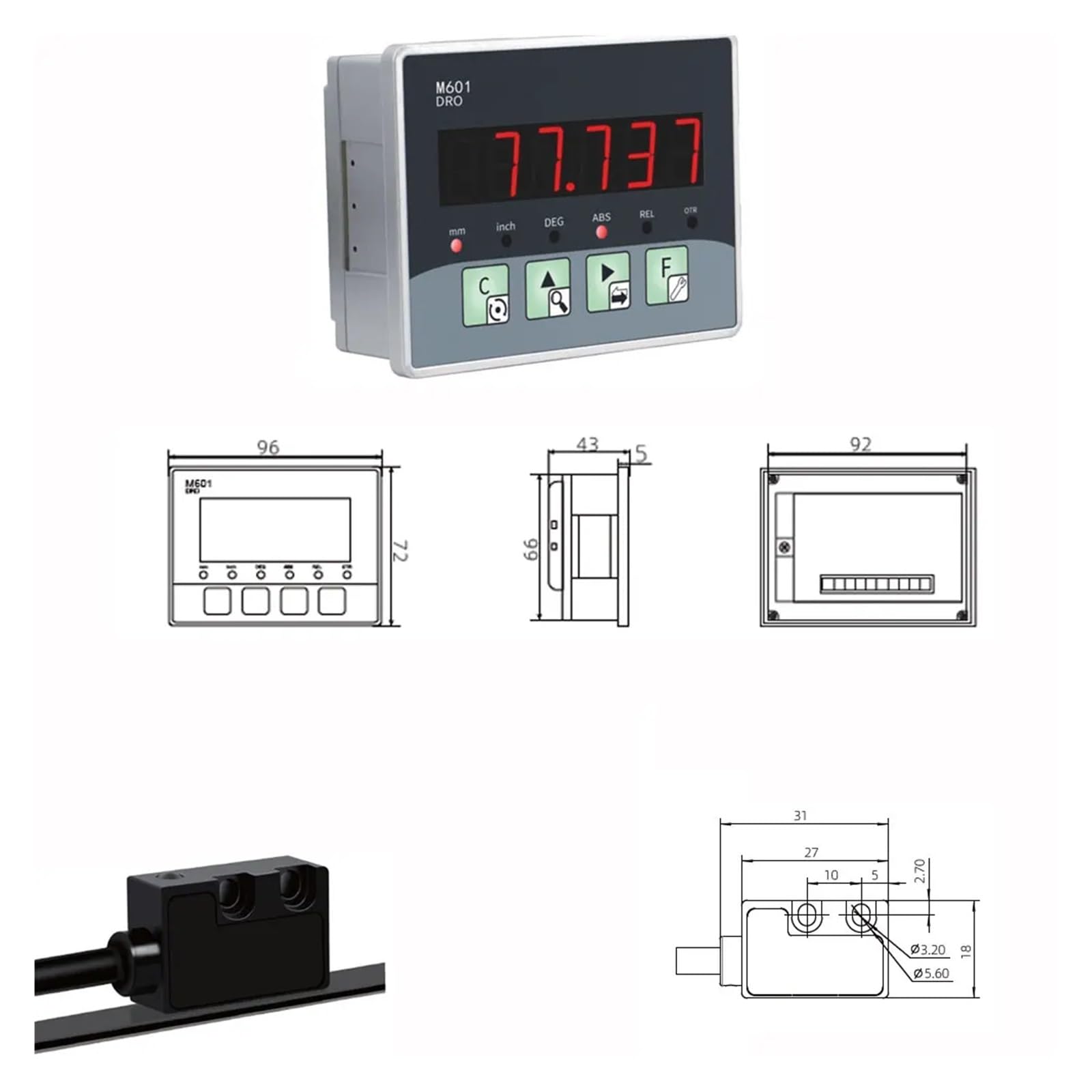 Wysoka precyzja Magnetyczna kratka Linijka Sino Tokarka Cyfrowy wyświetlacz DRO liniowa proporcjonalna frezarska Optyczna linijka Tokarka do metalu(1000mm)