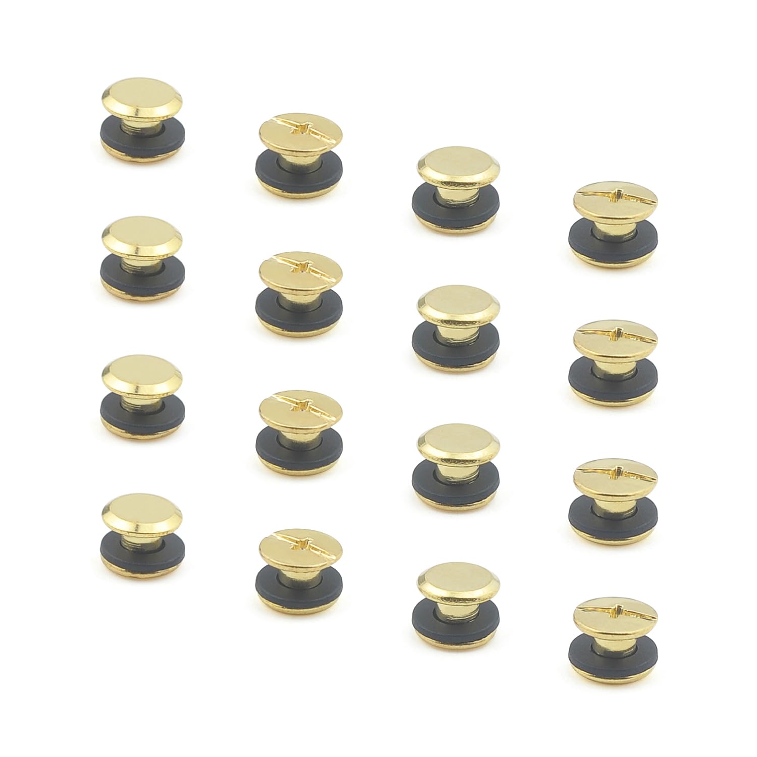 JINTANG 100 Sets M5x4mm Chicago Screws Leather Rivets for Fabric Chicago Binding Screws Buttons Metal Studs Rivets for Decorate and Repair Belts Bags Shoes Purse Dog Collar Leather Craft(Golden) - Image 3