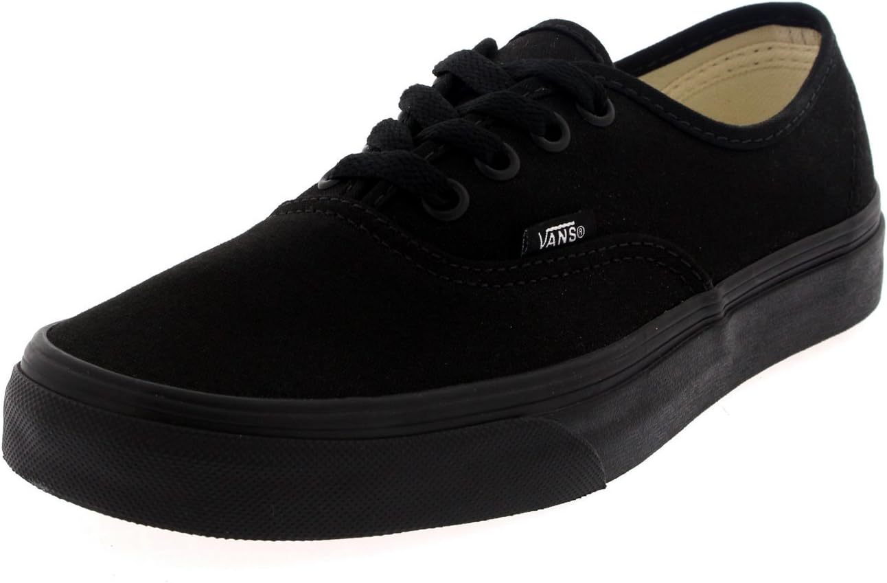 Vans Womens Authentic Canvas Lace Up Sneakers Casual Plimsolls Shoe - Black/Black - 6.5