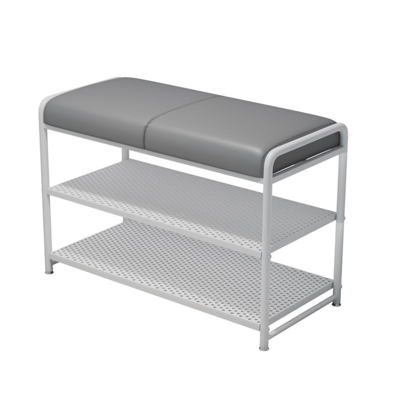 KLGFBDC Entryway Bench with Shoe Storage - Cushioned Seat and 3-Tier Shoe Rack Organizer for Hallway or Living Room