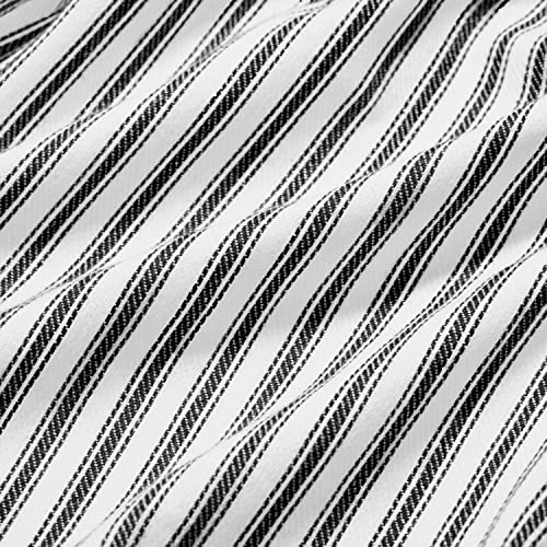 Cackleberry Home Black And White Ticking Stripe Kitchen Towels 18 X 28 Inches 100% Cotton Woven, Set Of 3 #TOP4