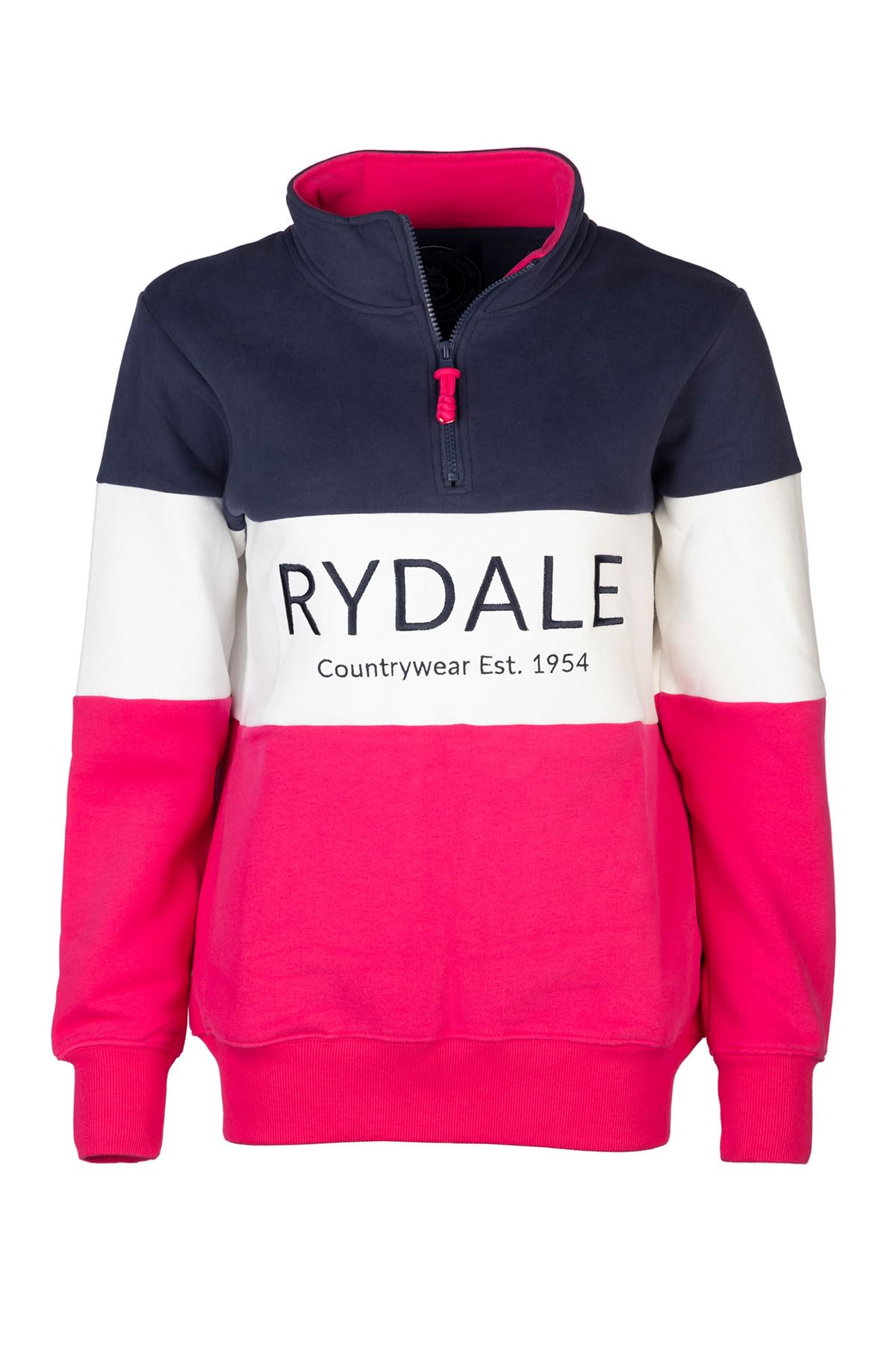 Rydale Women's Navy/White/Bonbon Country Sweatshirt Embroidered Sweater Striped (Uk, Numeric, 12, Regular, Regular, )