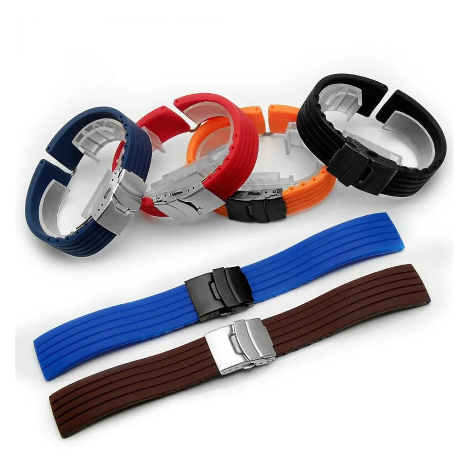 yingyingjia Bracelet De Montre En Silicone À Dégagement Rapide For Hommes Et Femmes, 18 Mm, 20 Mm, 22 Mm, 24 Mm, En Caoutchouc, Sport