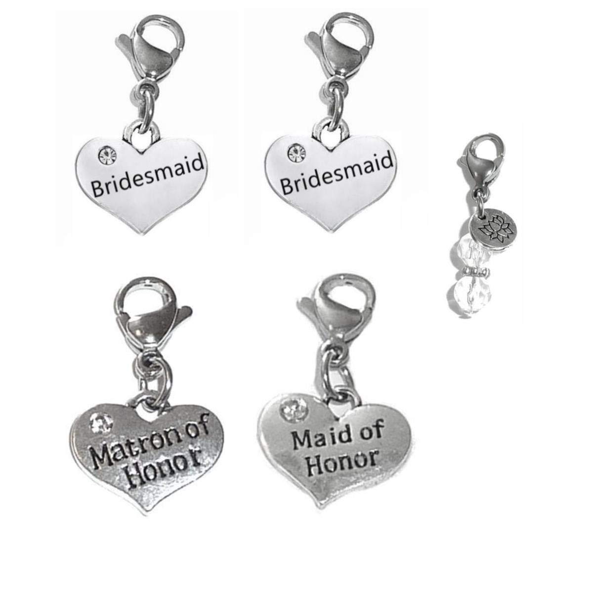 Hidden Hollow Beads 4 Clip On Charms for Purse, Handbag, Keychain, Zipper Pull, Backpack, Jewelry Accessory, USA
