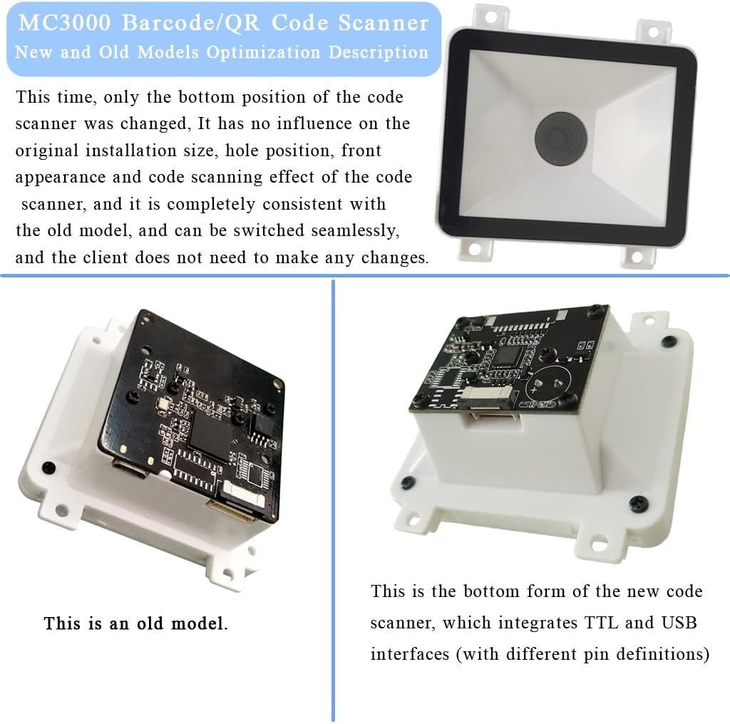 Embedded QR Code Scanning Module USB and UART Serial Port Barcode Scanner Identification Module Bar Code Reader for Access Control, Locker Scan Code Payment etc