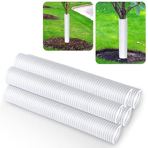 Protectores de árbol corrugado, 5 protectores rígidos de polipropileno para tronco de árboles, funda protectora de corteza de árbol, envoltura de