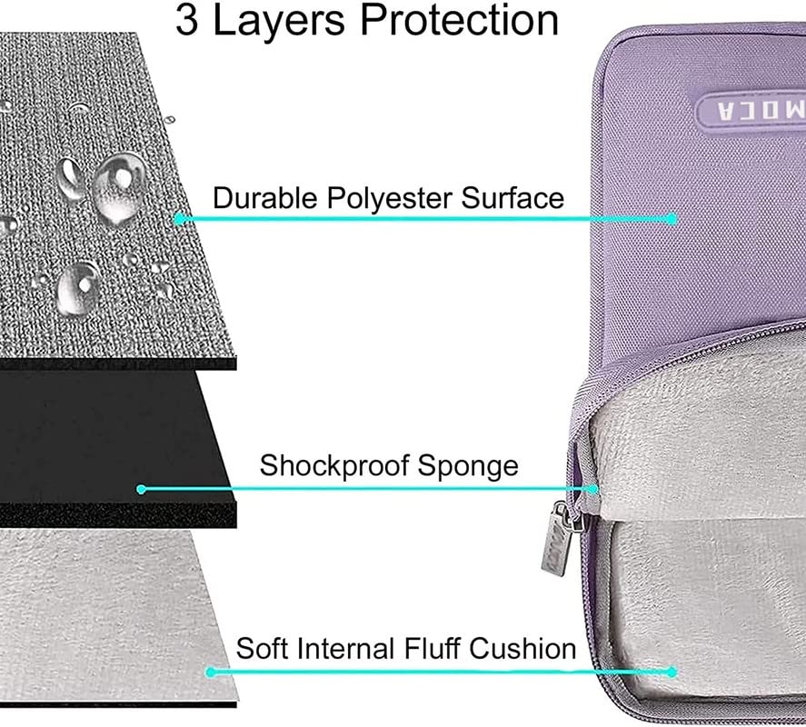 Image of MOCA Laptop Sleeve Bag Compatible with Old MacBook Air 13.3 / MacBook Pro 14 M3 M2 M1 Pro /Max A2442 Sleeve,Polyester Vertical Case with Pocket,Purple