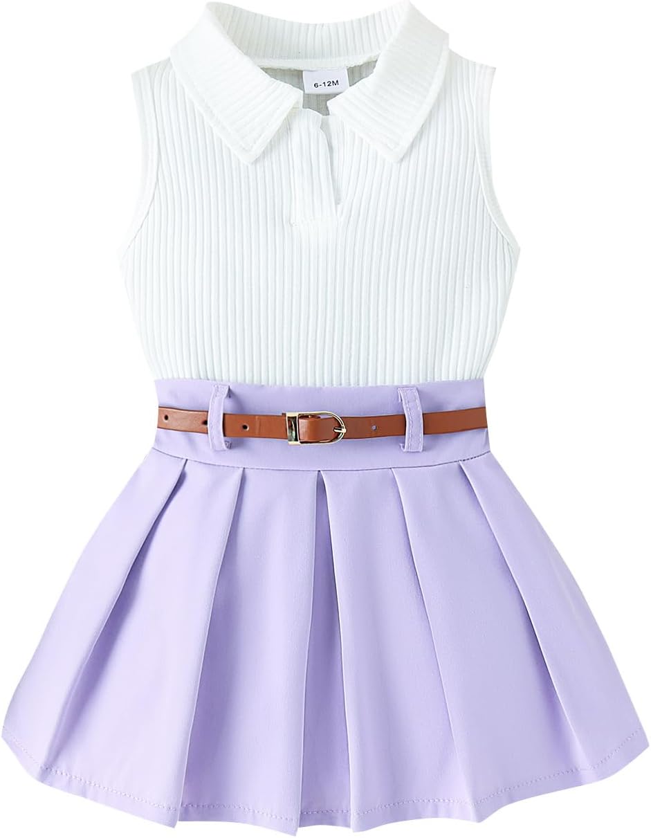 Toddler Baby Girl Skirts Outfit Spring Summer Kids Clothes Sleeveless ...