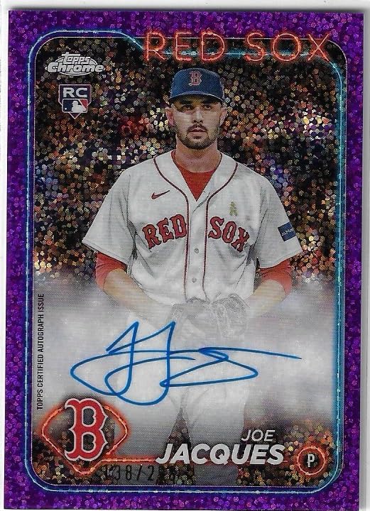 Joe Jacques Autographed & Serial Numbered #138/299 Purple Speckle Refractor Parallel Chrome Auto Collectible Baseball Card - 2024 Topps Chrome Baseball Card #RA-JJQ (Red Sox)