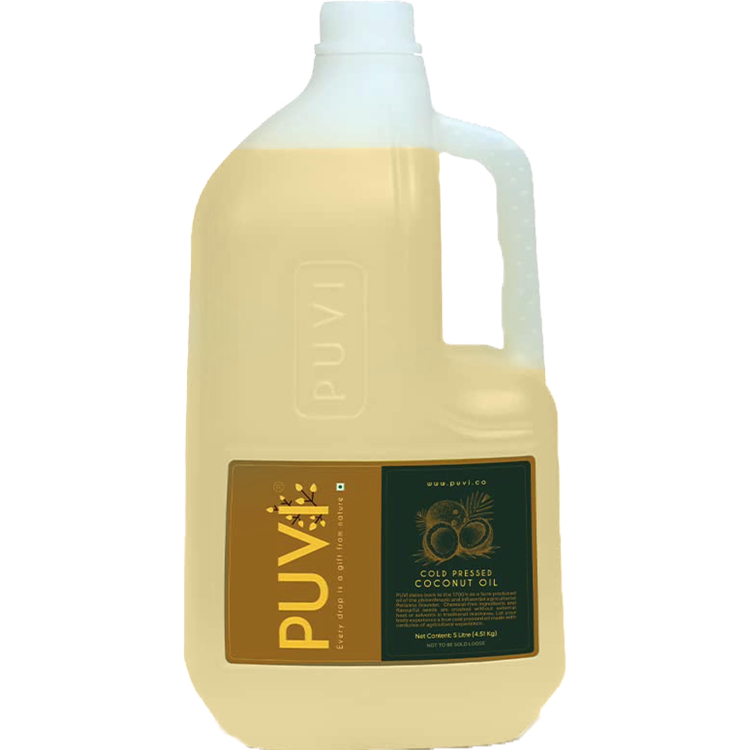 Puvi 5L HDPE Cold Pressed Coconut Oil (Cheku/Ghani) 5 litres (B08B1WGQ7N) Amazon Price History, Amazon Price Tracker