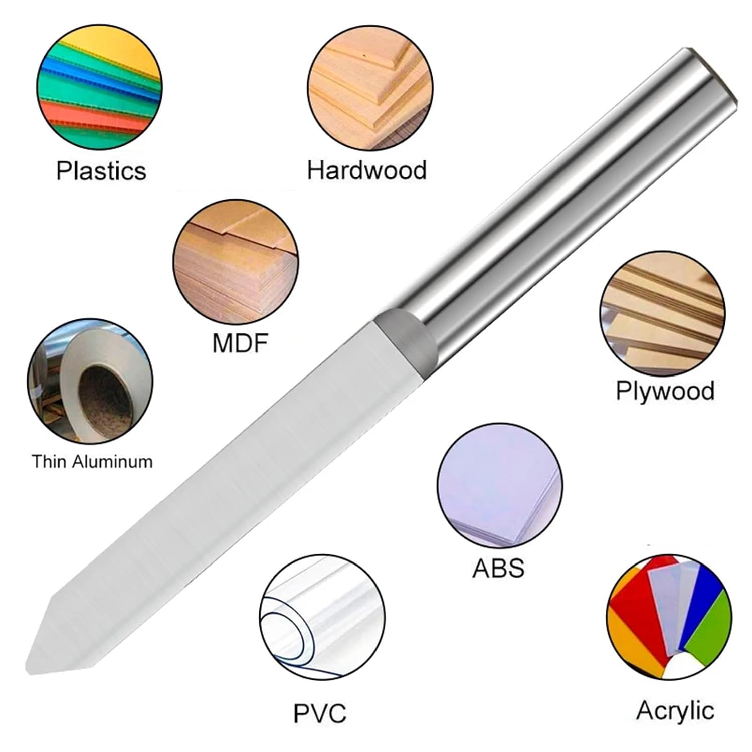 1Pcs PCB Engraving Bit 4mm Shank Tipped 0.1-0.5mm V Shape Carving Bits CNC Router Bit Flat Bottom End Mill for Woodworking(10Dx0.2)