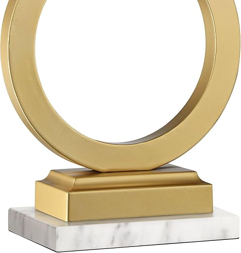 Miniatura 7 de 360 Lighting Lauren - Lámparas de mesa modernas con elevadores de mármol blanco, puerto de carga USB de 28 12 pulgadas de alto, juego de 2 pantallas