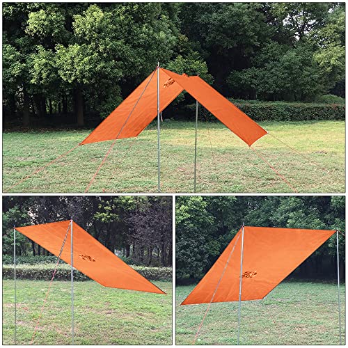Azeekoom Regenponcho, wasserdicht, Regencape, Poncho/Campingmatte/Schatten, multifunktional, 3-in-1, für Wandern im Freien