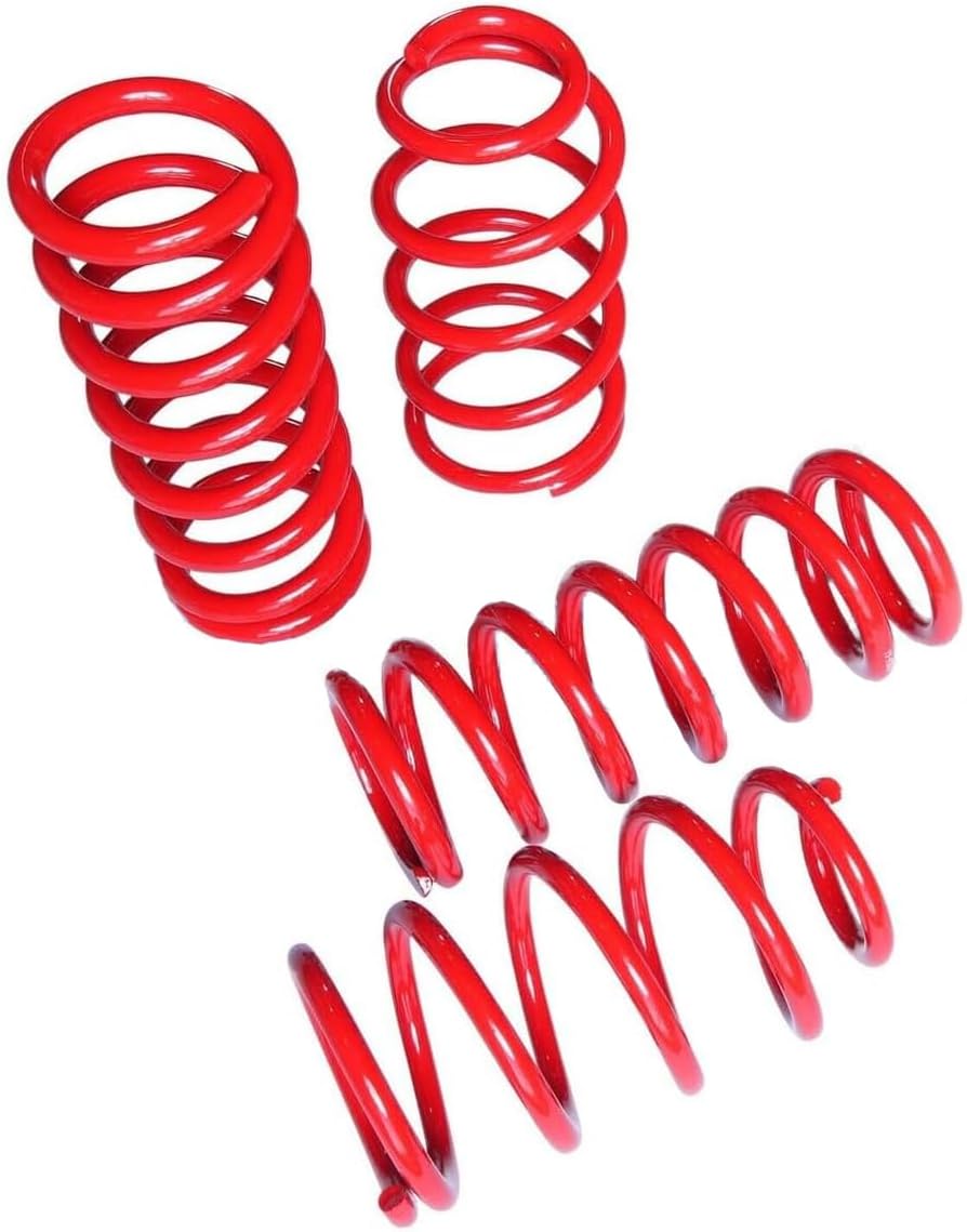 Lowering Springs for 2011+ Compatible with Grand Cherokee/Durango 1.2”F/2.2”R Drop Red