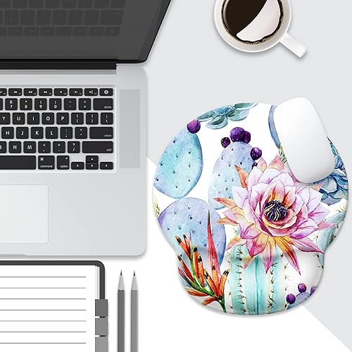 Miniatura 7 de Alfombrilla de mouse con soporte para reposamuñecas, bonita alfombrilla de mouse con base de goma antideslizante hecha a medida para juegos,