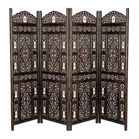 Topfurnishing Hand Carved Folding Room Divider Cover