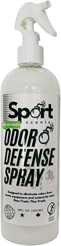 Sports Scents - Spray de defensa de olores  Eliminador de olores y desodorante de equipo deportivo  Aerosol neutralizador y refrescante para equipos