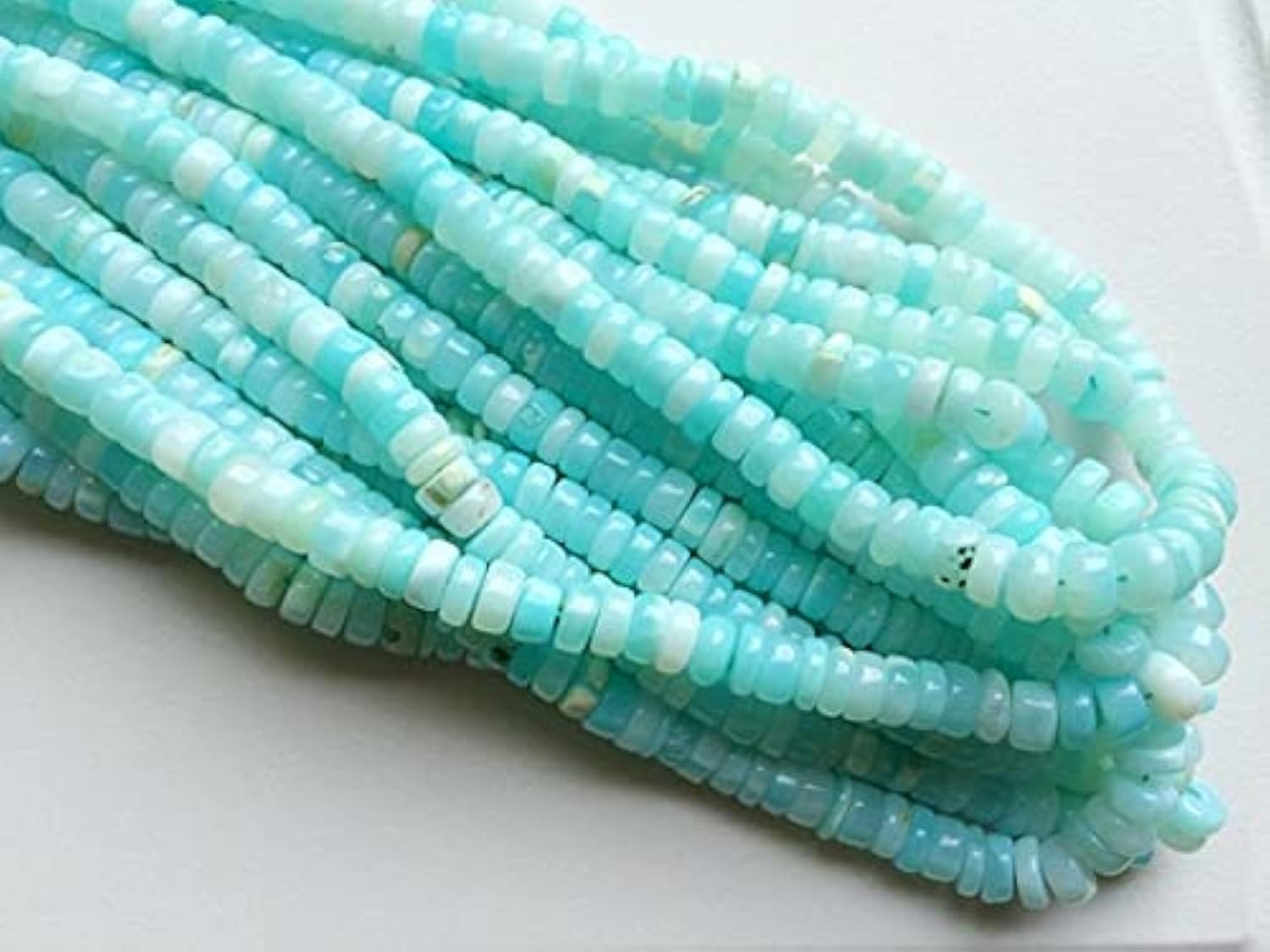 Perles opale bleue naturelle de 8,5mm pour création bijoux DIY uniques