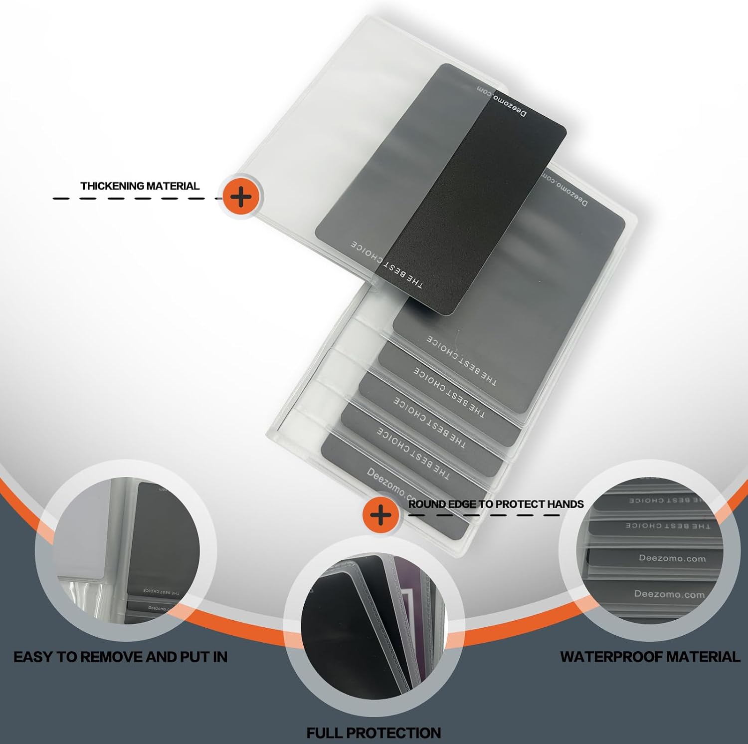 Set of 2 Plastic Wallet Insert for Credit Card, Men Wallets Trifold Vinyl Credit Card Sleeves Holder (Checkbook 6 Page)