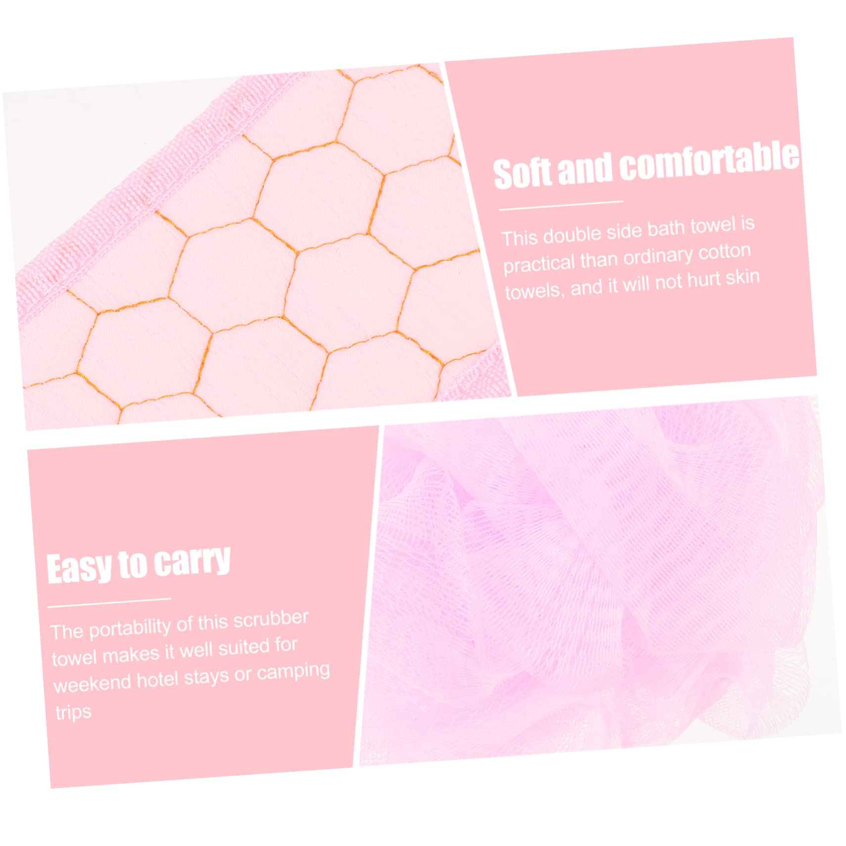 Beavorty 3juegos Toallas Exfoliantes De Malla Accesorios Para Baño Frotador Para Espalda y Cuerpo Material y Ligero