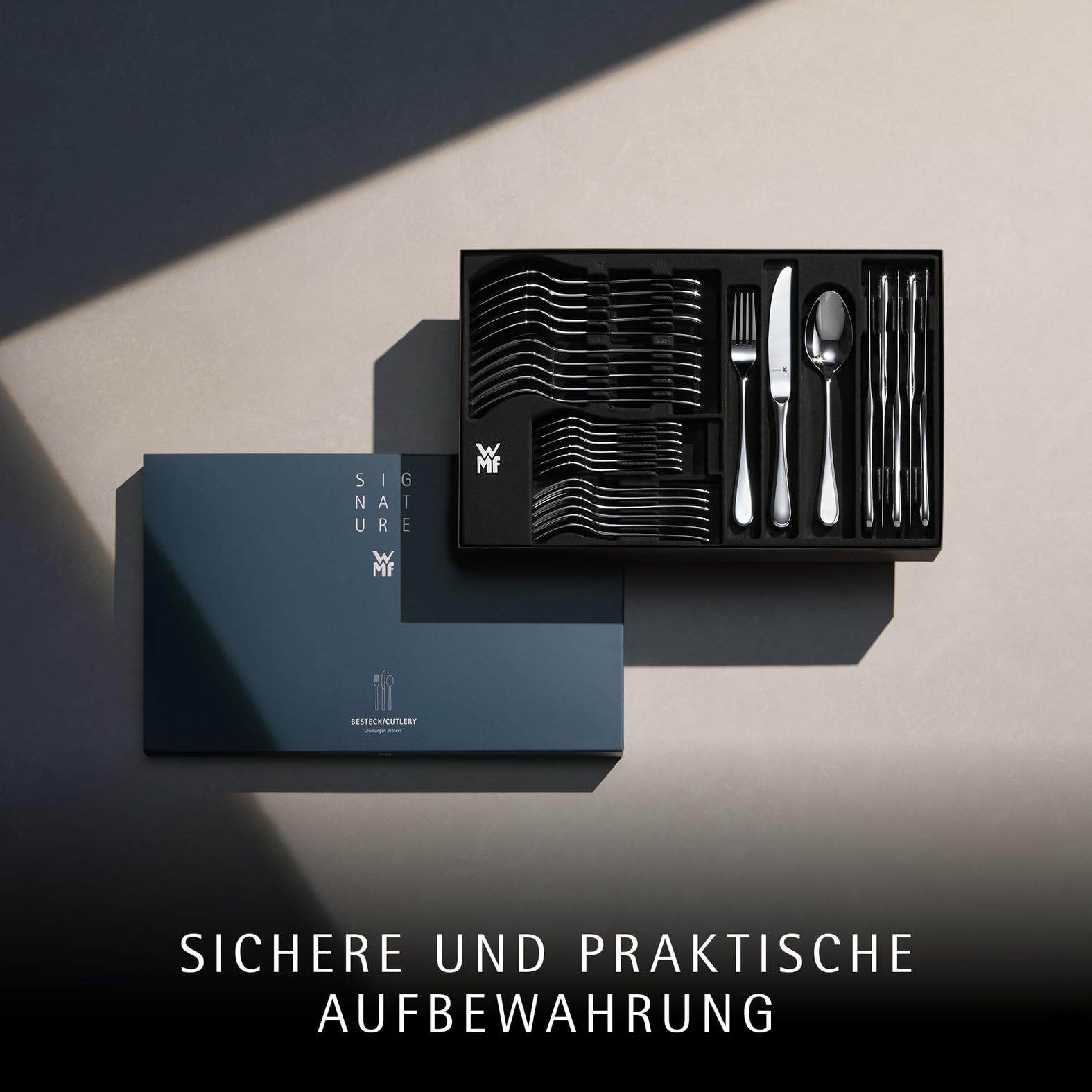 WMF Kent Plus Edelstahl Besteck Set 6 Personen, Essbesteck Set 30 teilig, Hohlheftmesser, Cromargan protect poliert, kratzbeständig, spülmaschinenfest