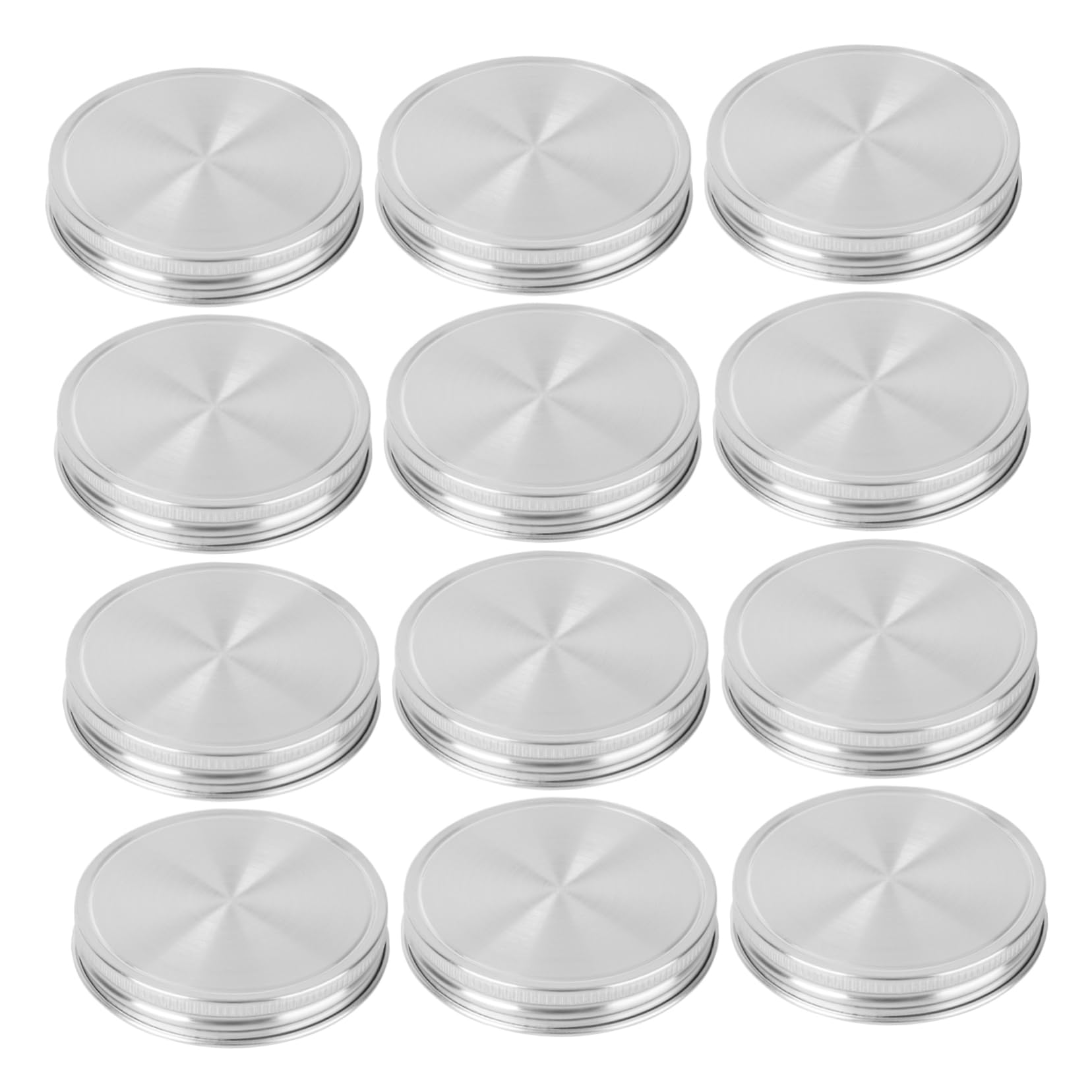 Amosfun 12pezzi Coperchi Ermetici Acciaio Inossidabile Guarnizione Silicone Coperchi Sicuri e Riutilizzabili Per Barattoli Impermeabili e Pratici Per Conservare Alimenti Freschi