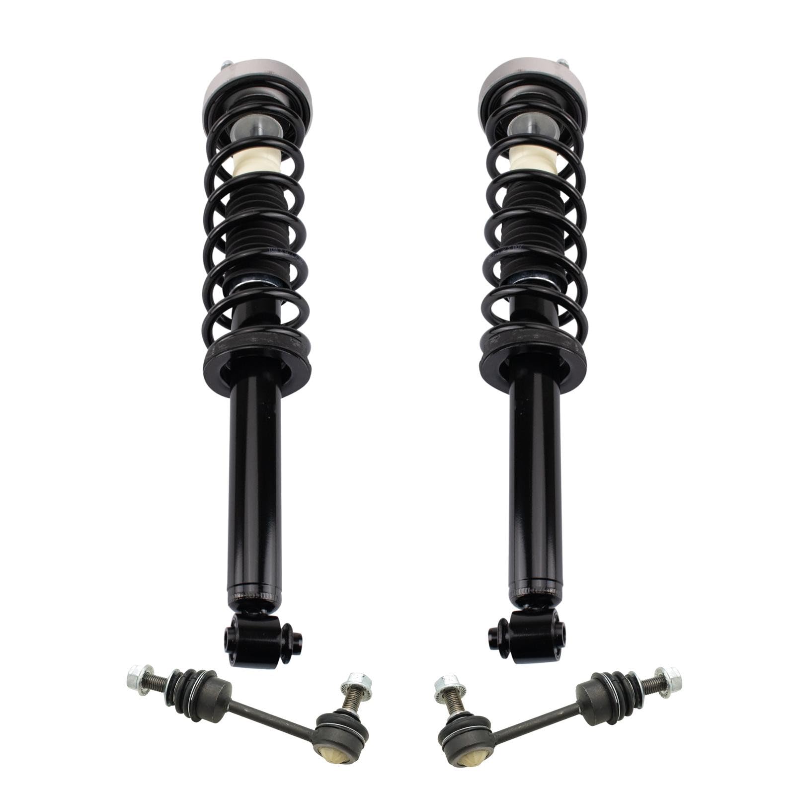 TRQ Rear Suspension Kit Shock & Spring Strut Assembly Sway Bar Stabilizer Link Compatible with 2004-2007 BMW 525i 2008-2010 528i 530i 2008 535i 2004-